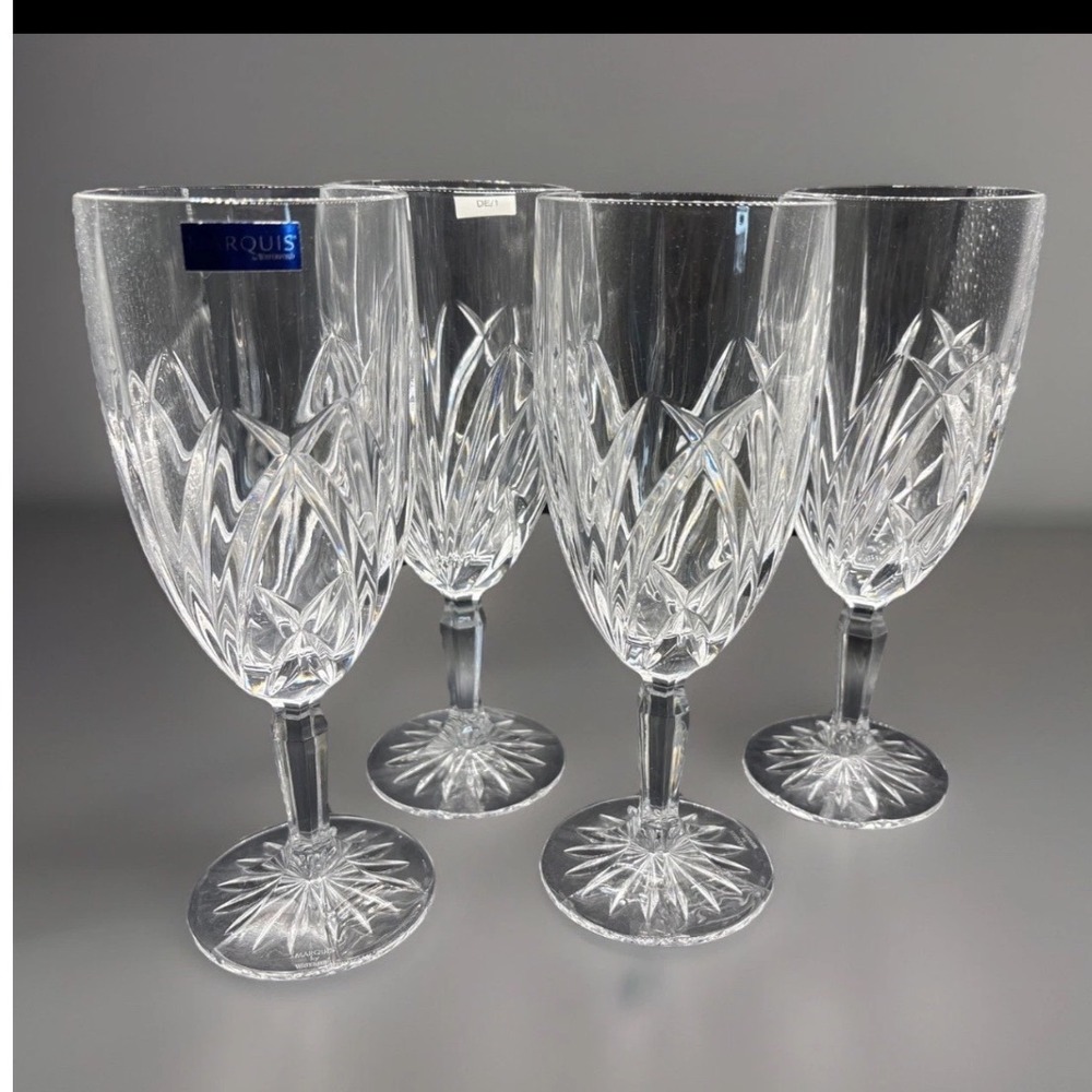 Marquis by Waterford Brookside Iced‎ Tea Glasses Crystal Set of 4 8.5 Inch